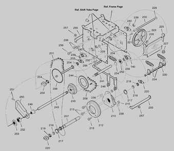 Drive Diagram and Parts List for 629109X85A 2004 Briggs and Stratton Snow Blower